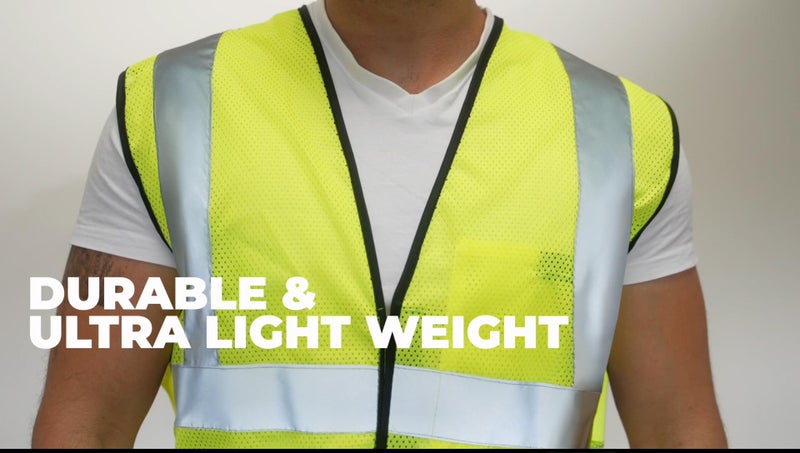 OccuNomix Safety Vest for Men, High Visibility, Class 2, 2" Reflective Tape, Ultra Light 3.8 oz Bird's Eye Breathable Mesh, Rapid Cooling, 100% ANSI, 1 Chest Pocket, ECO-GC-Y2/3X, Yellow - Image 3